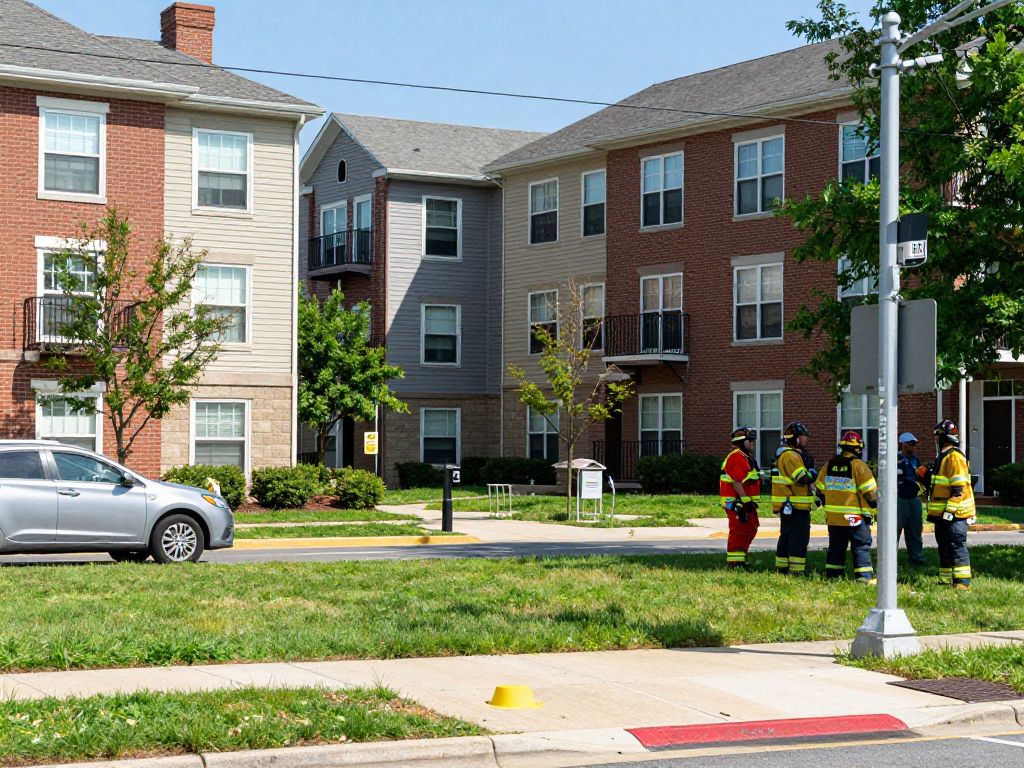 Emergency responders at Columbia apartment complex