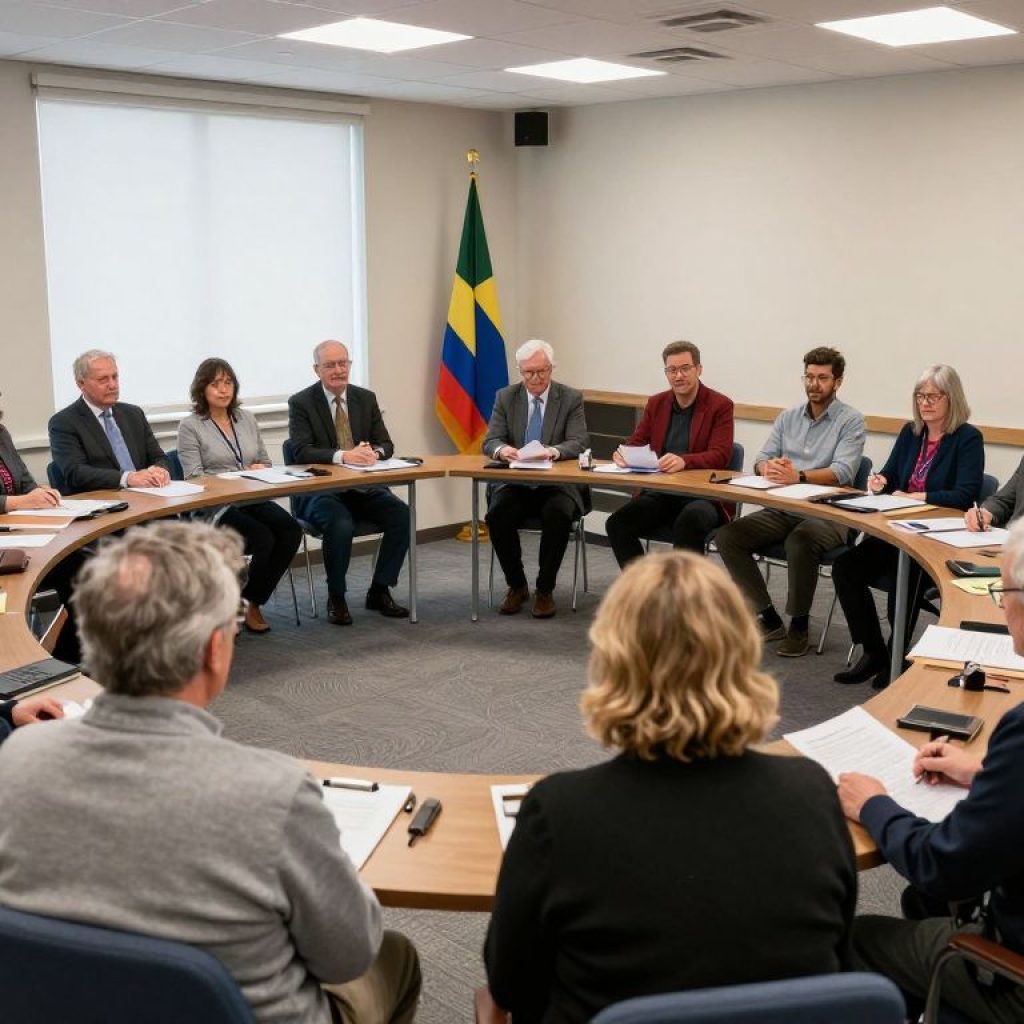 Residents discussing zoning amendments at a public hearing in Irmo