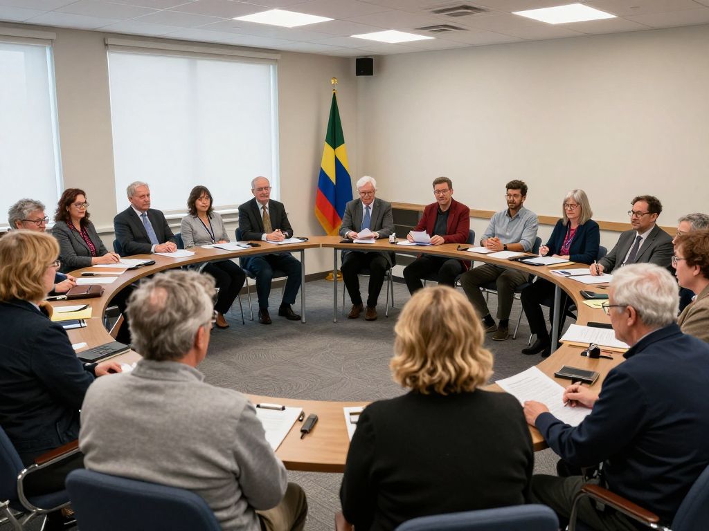 Residents discussing zoning amendments at a public hearing in Irmo