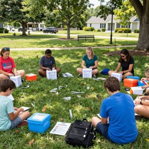 Community members discussing emergency preparedness options in Irmo
