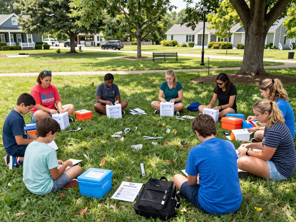 Community members discussing emergency preparedness options in Irmo
