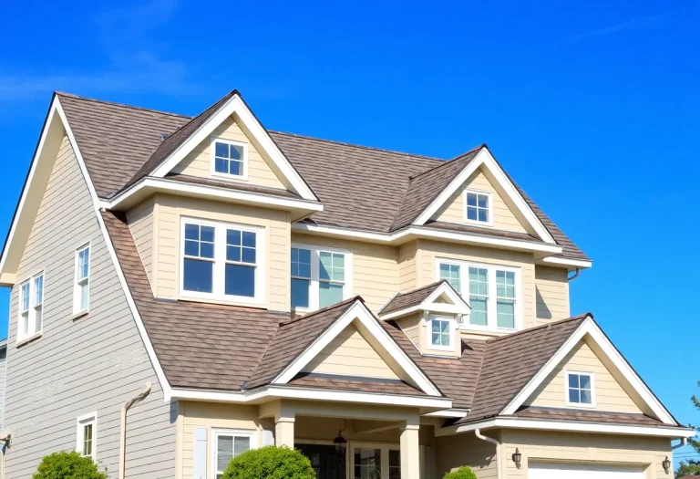 A collage of different roof shapes including gable, hip, flat, mansard, and shed roofs.
