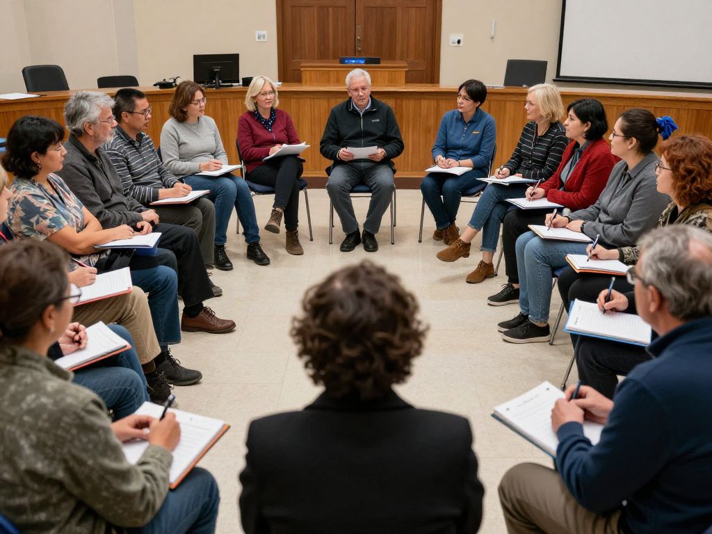 Community members discussing earthquake preparedness in Irmo SC