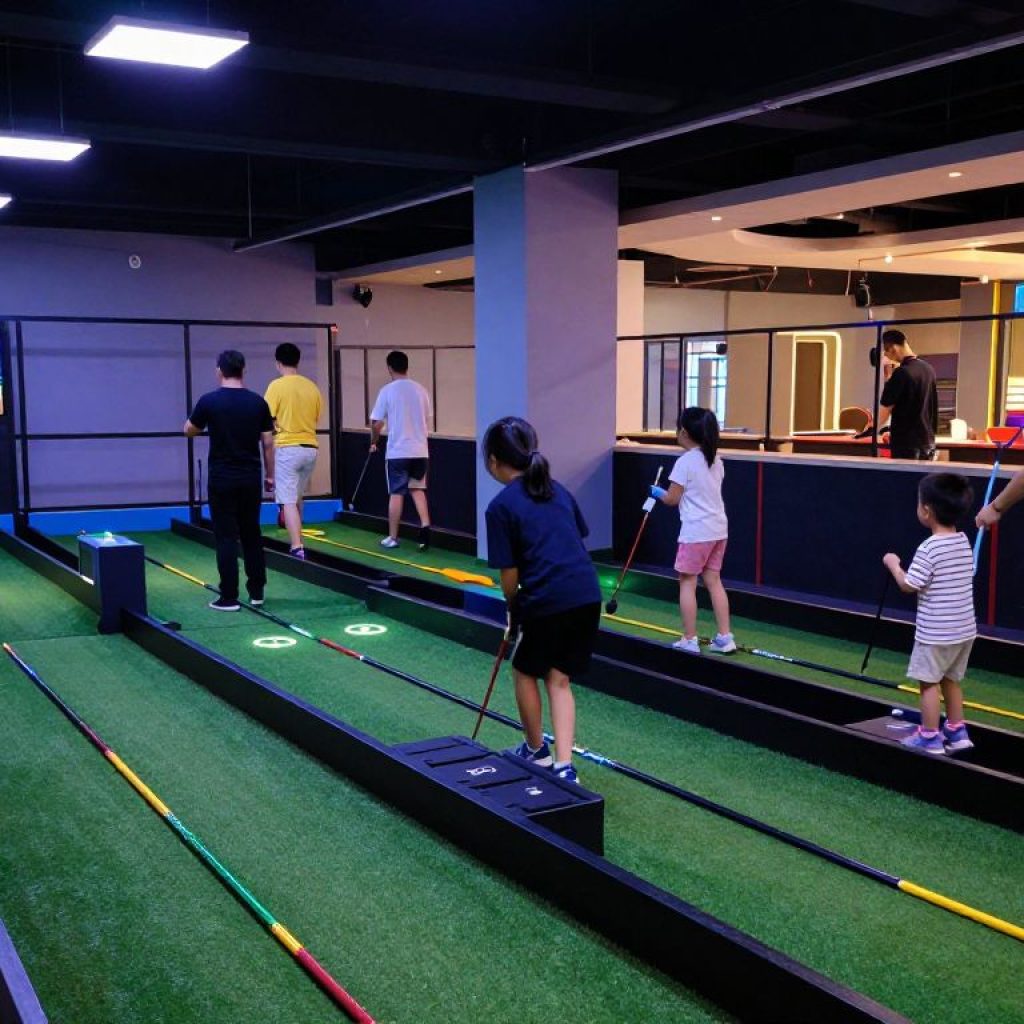 Families enjoying indoor mini golf in Columbia SC