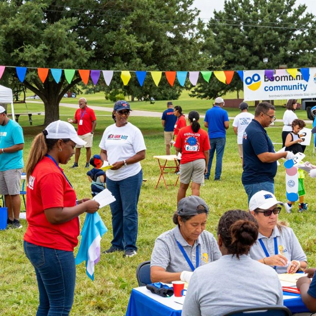 Community members participating in an outdoor charity event in Irmo SC.