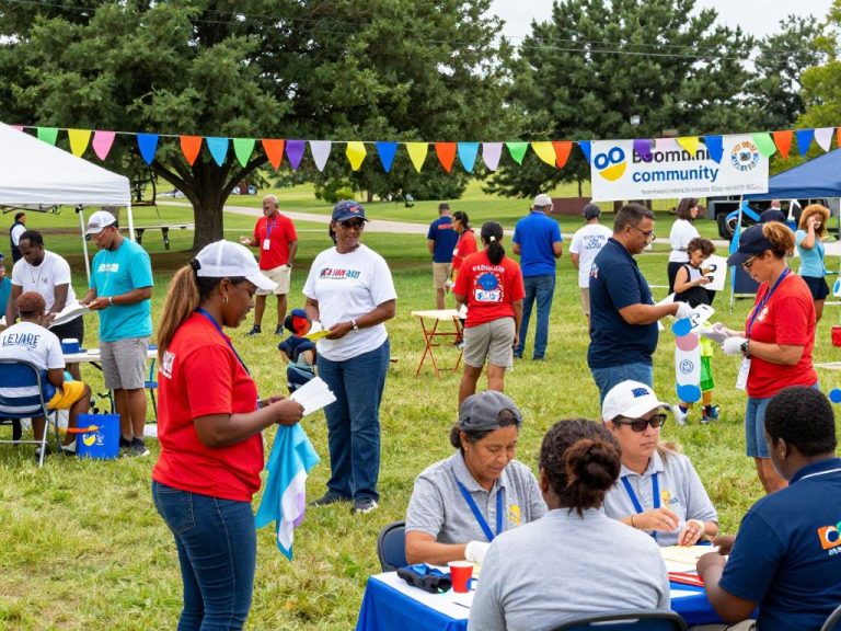 Community members participating in an outdoor charity event in Irmo SC.