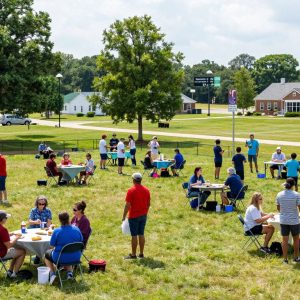 People engaging at the new Irmo Community Center.