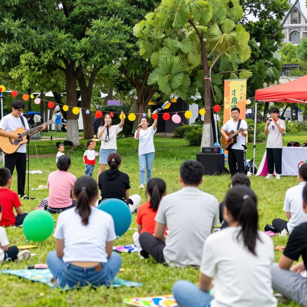 Families enjoying community events at Irmo Town Park