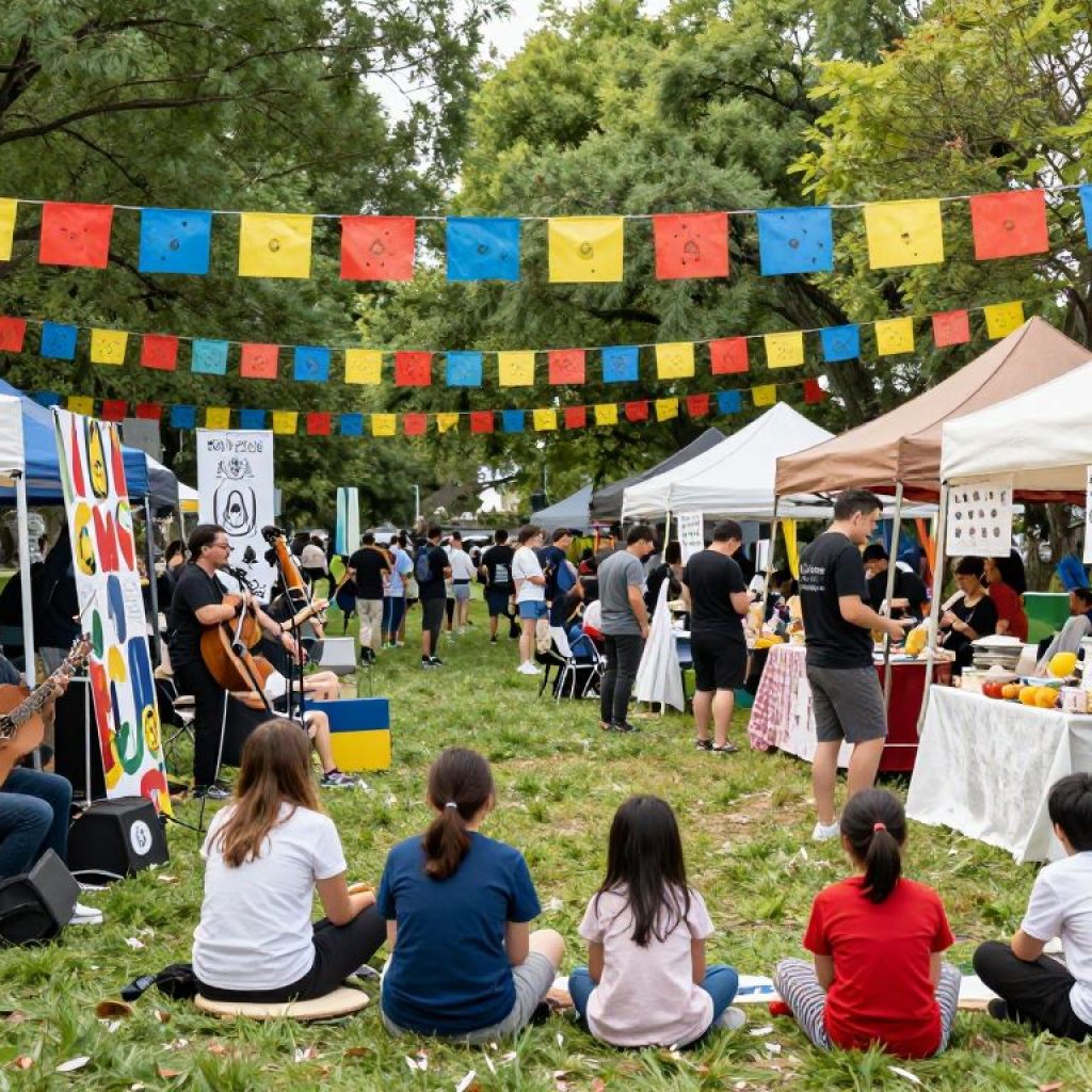 Scene from the Irmo Community Festival featuring local artists and musicians