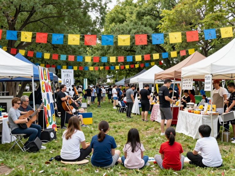 Scene from the Irmo Community Festival featuring local artists and musicians