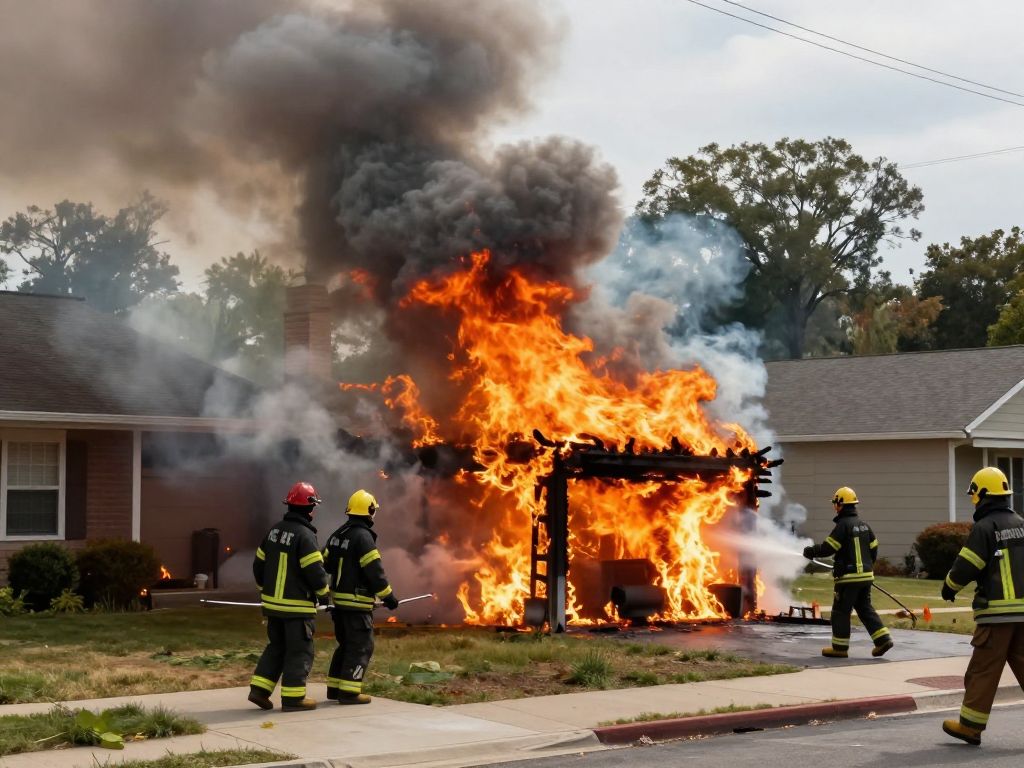 Firefighters working to extinguish a blaze in Irmo