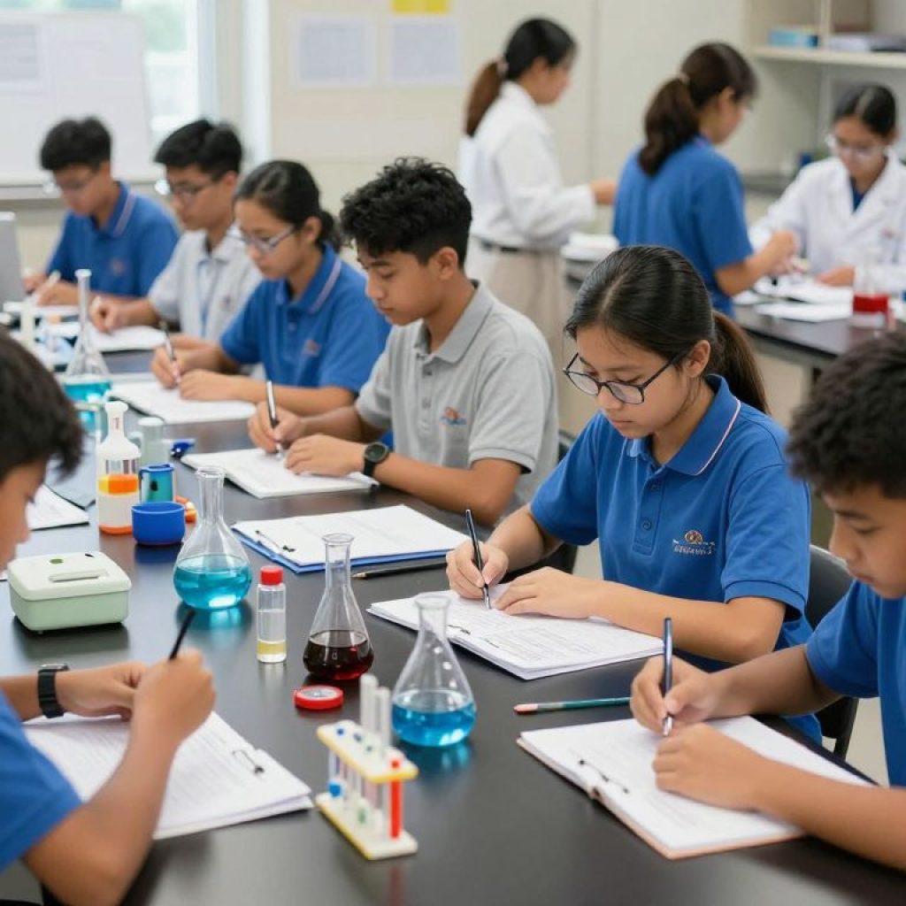 Students from Irmo High School working on innovative science projects