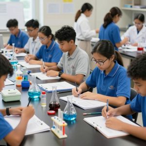 Students from Irmo High School working on innovative science projects