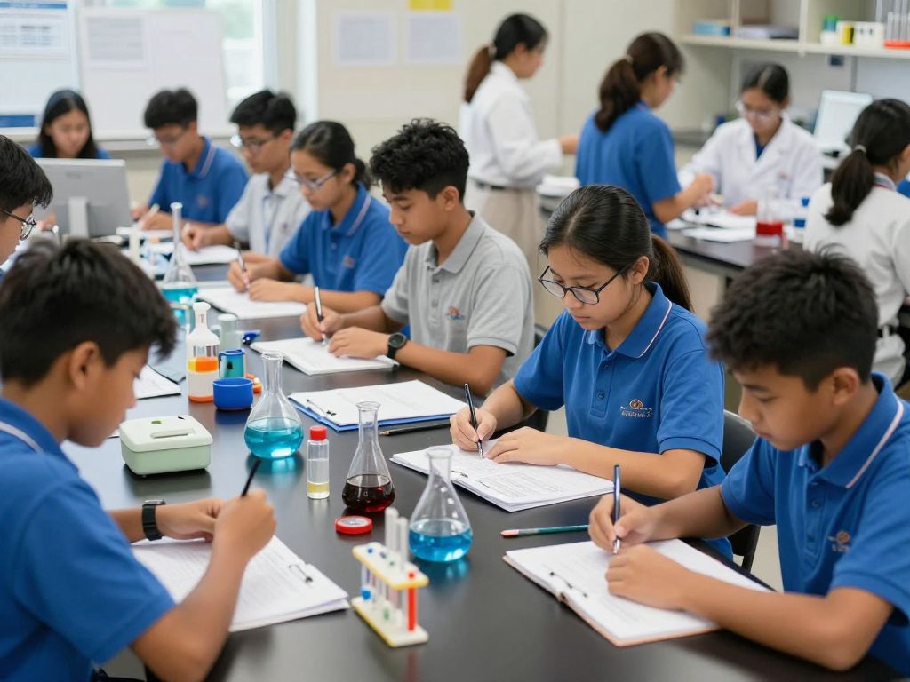Students from Irmo High School working on innovative science projects