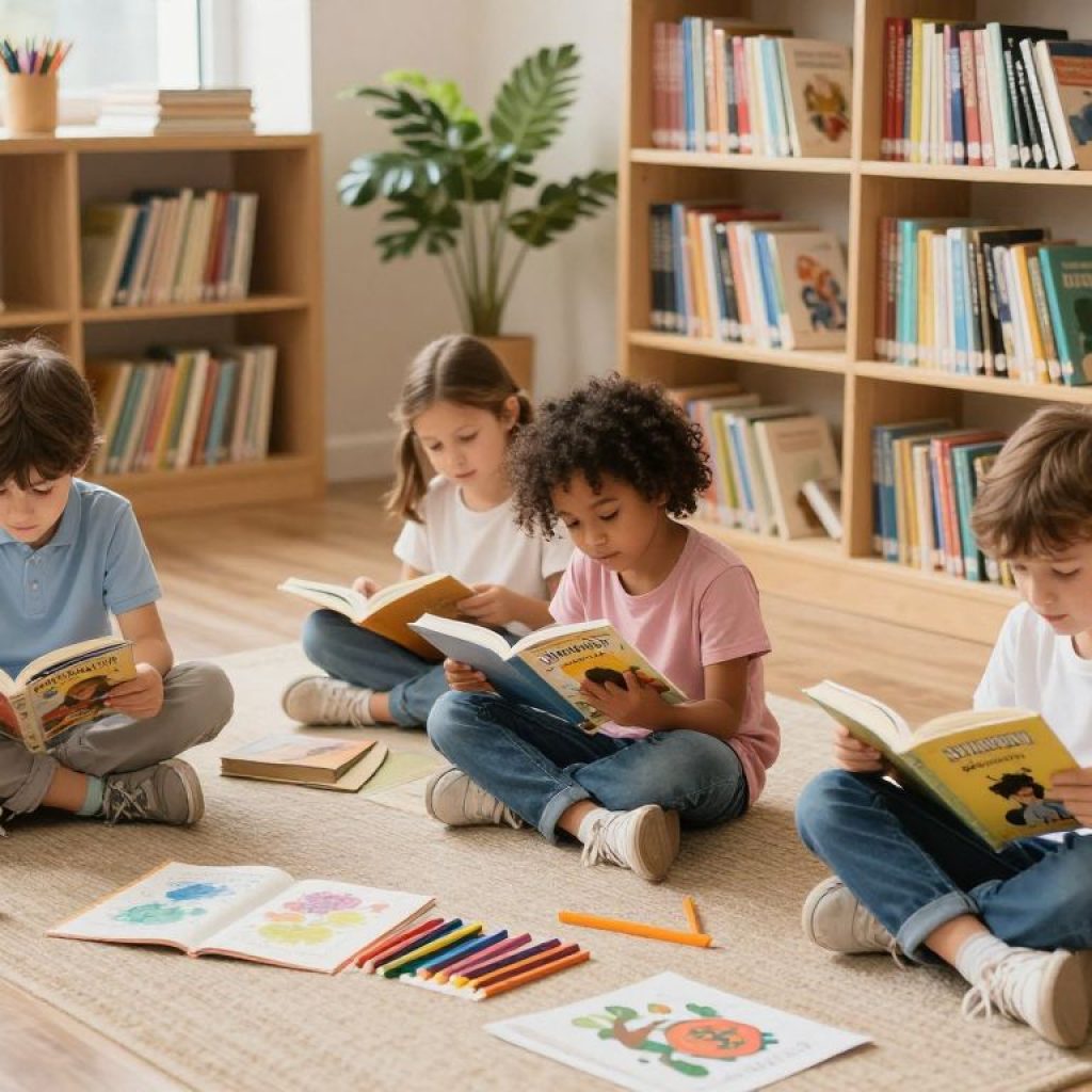 Children participating in reading activities at Irmo Library