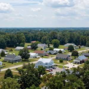 A peaceful neighborhood in Irmo, SC after minor earthquake events.