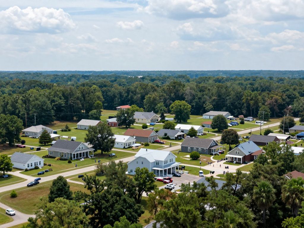 A peaceful neighborhood in Irmo, SC after minor earthquake events.