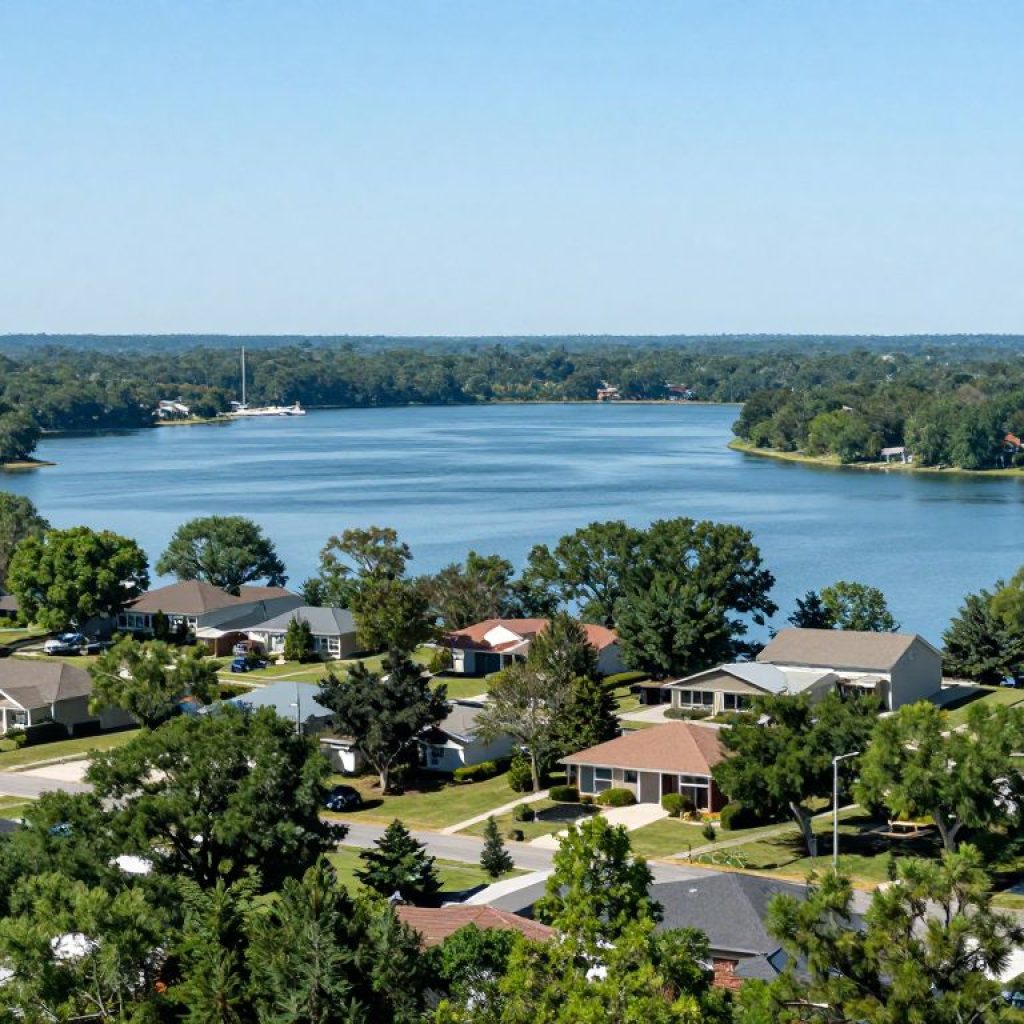 Serene view of Lake Murray in South Carolina post-earthquake