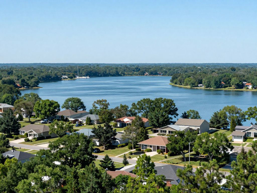 Serene view of Lake Murray in South Carolina post-earthquake