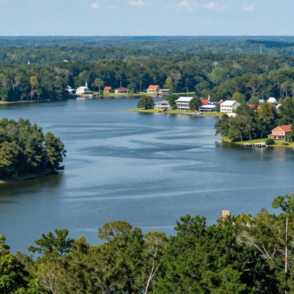 Scenic view of Lake Murray, SC, highlighting the tranquil environment after a recent earthquake.