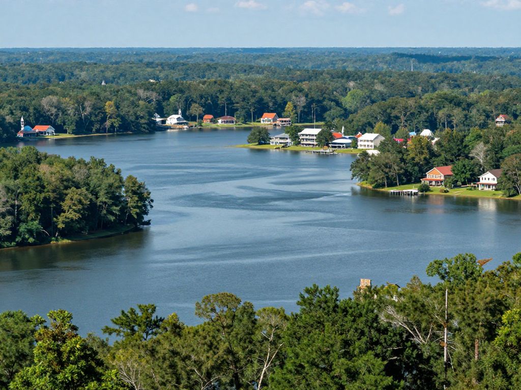Scenic view of Lake Murray, SC, highlighting the tranquil environment after a recent earthquake.