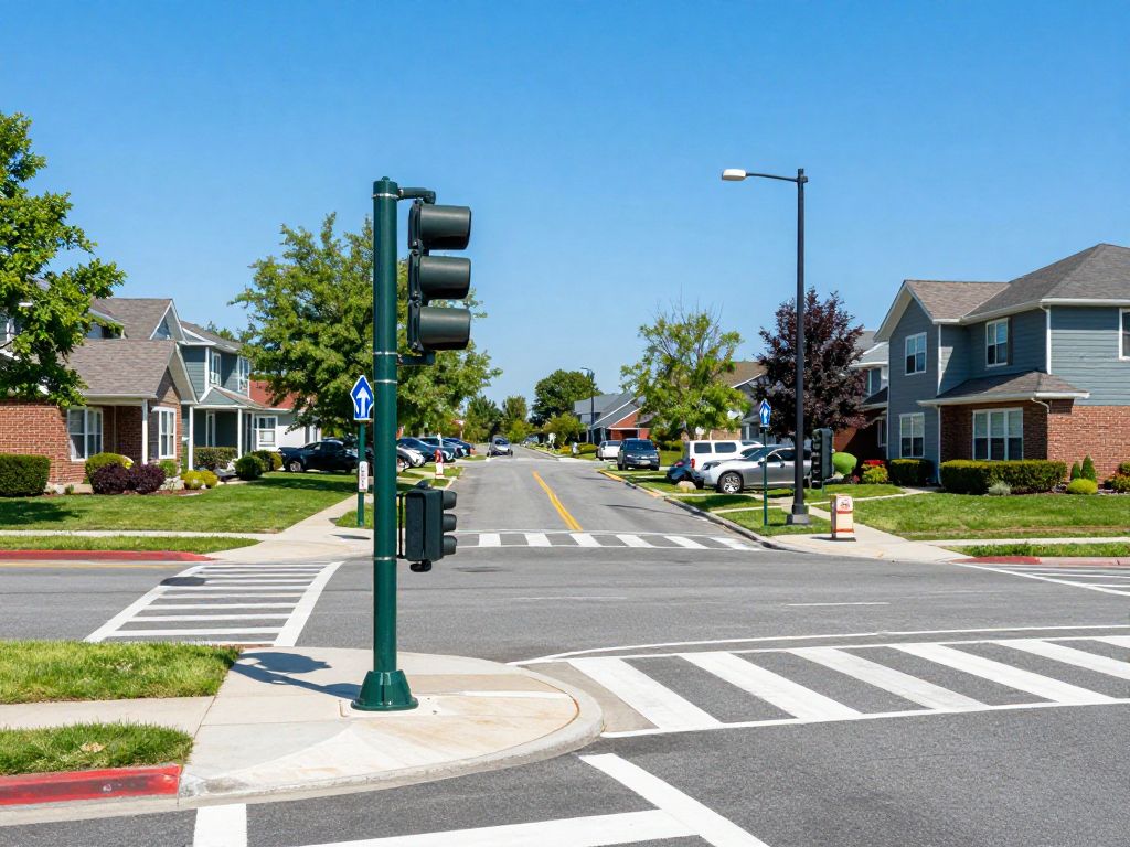 Upgraded traffic signals at an intersection in Irmo SC