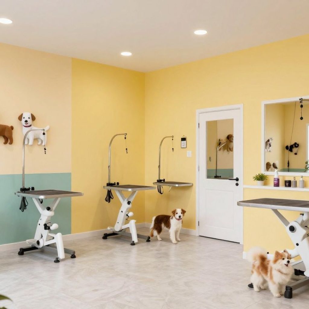Interior of a pet care grooming salon