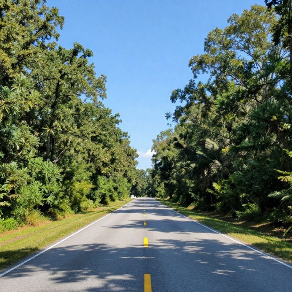 Clear and sunny roads in Irmo SC surrounded by greenery.
