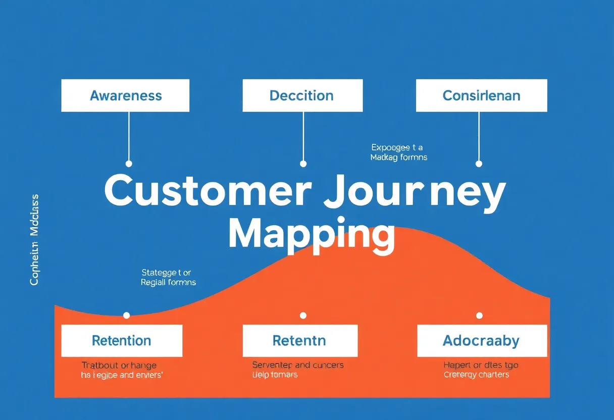 An illustration showing various stages of Customer Journey Mapping.