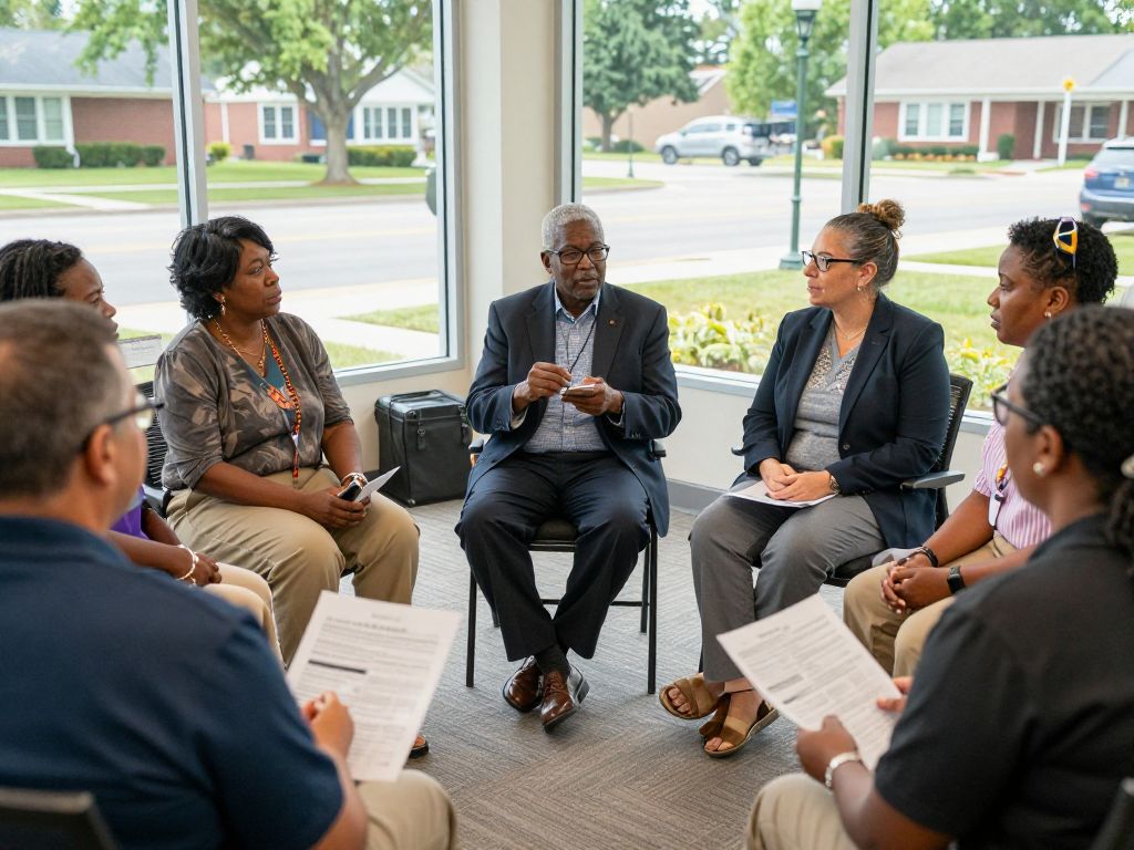 Residents and business owners discussing proposed utility fee in Irmo, SC.