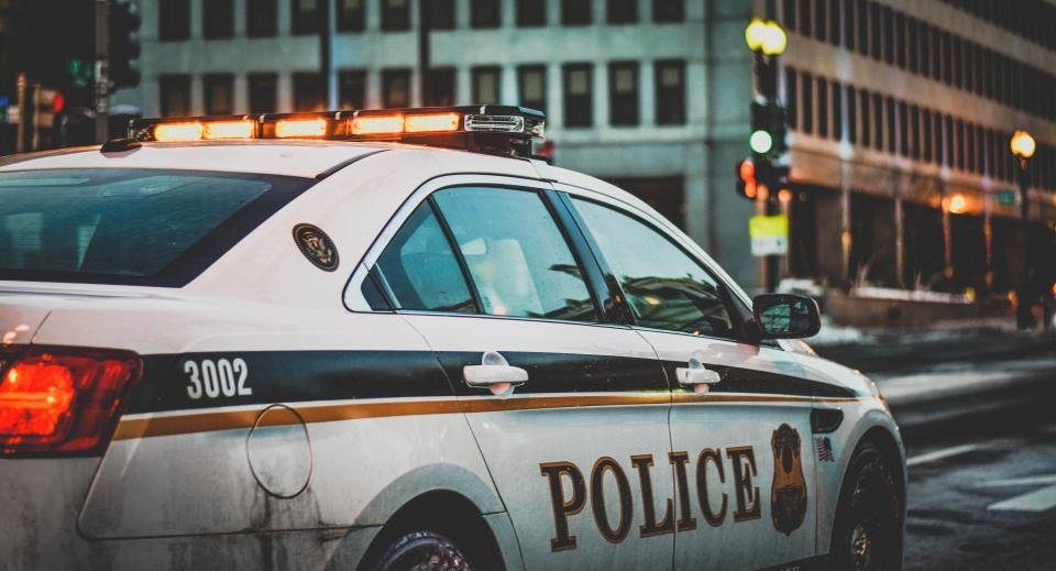 Police car parked on a street