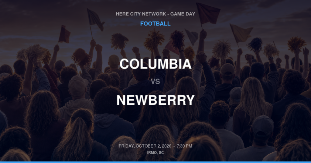 Columbia vs. Newberry — Football Game Day — Newberry, SC — Oct 2, 2026