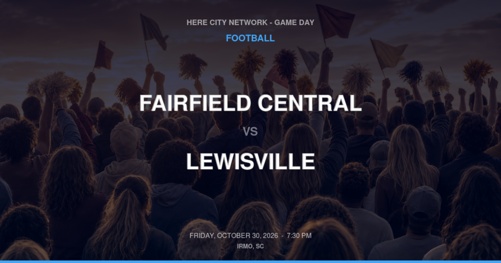 FAIRFIELD CENTRAL vs LEWISVILLE FOOTBALL game day graphic - Irmo, SC