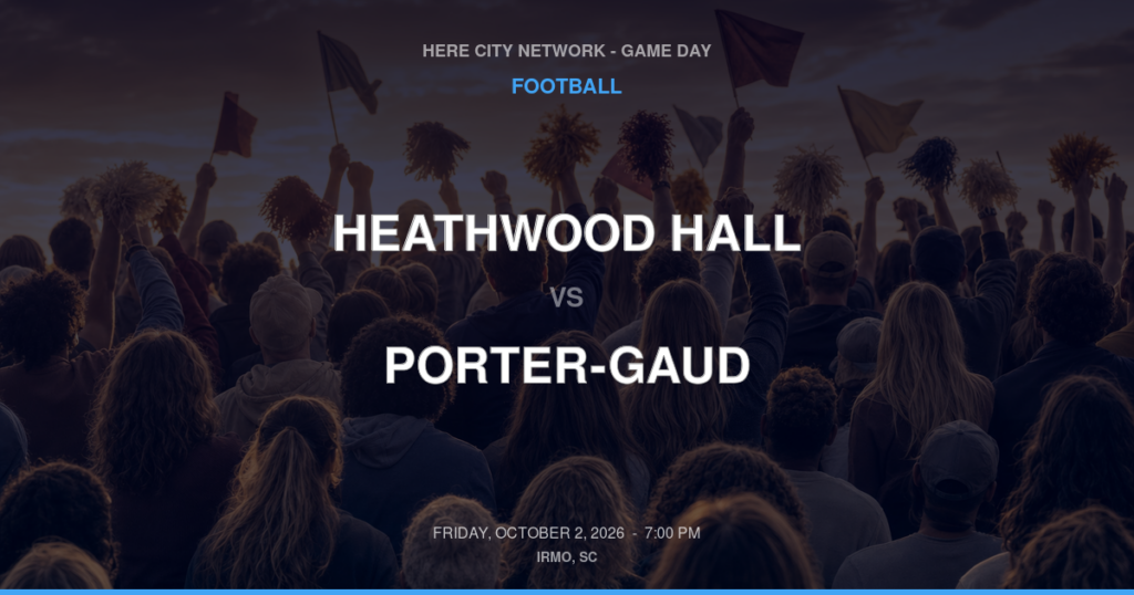 Heathwood Hall vs. Porter-Gaud — Football Game Day — Charleston, SC — Oct 2, 2026