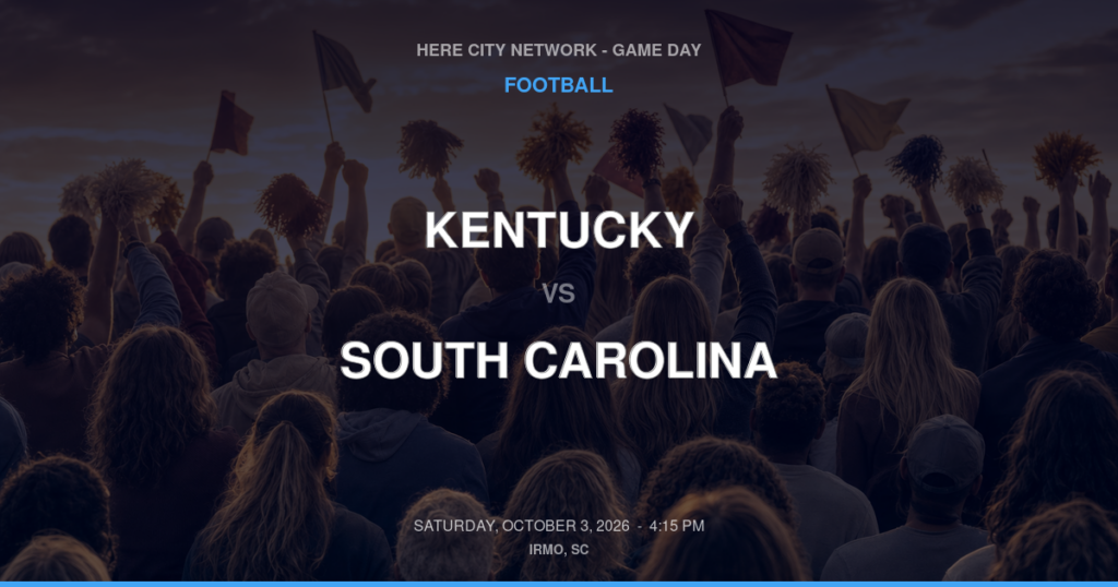Kentucky vs. South Carolina — Football Game Day — Columbia, SC — Oct 3, 2026